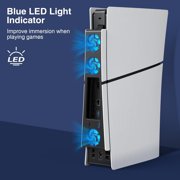 GAEKOL PS5 Slim Cooling Fan Holder, Adjustable Fan Speed Playstation 5 Slim Cosole Accessories Horizontal Cooler System with LED Light and USB Hub.
