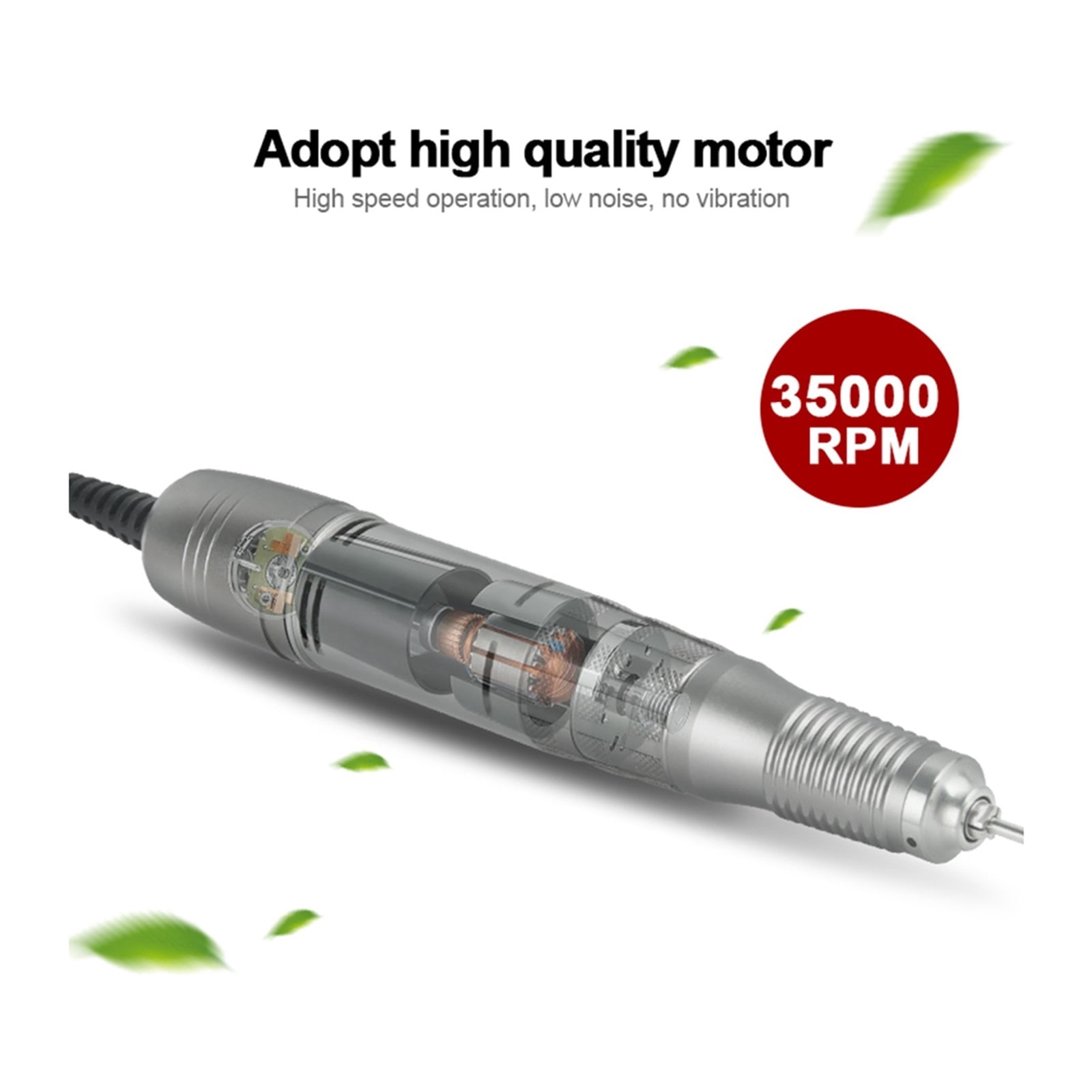 High Power Nail Drill, 35000 RPM Manicure Machine, Milling Cutter Pedicure, Electric Nail File, Professional Nail Art Tool ,Low Noise