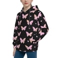 thumbnail image 2 of Kdxio Gradient Butterfly Pattern Boys Athletic Unisex Boys Girls Hoodie with Pocket Sweatshirts-X-Large, 2 of 6