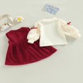 thumbnail image 4 of Girl Solid Tulle Lantern Long Sleeve Tops + Sleeveless A-Line Dress, 4 of 8