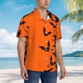 thumbnail image 3 of Honeii Halloween Bats Print Men’s Hawaiian Shirt,Classic Button-Down Short Sleeve Shirt, for Beach, Vacation, and Outdoor Activities,Small, 3 of 7