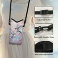 thumbnail image 5 of SEANATIVE Shockproof Cell Phone Crossbody Bag Mini Shoulder Bag Portable Phone Purse Phone Carrier with Detachable Shoulder Strap for Travel, Walking, Hummingbird Peach Blossom Pink, 5 of 7