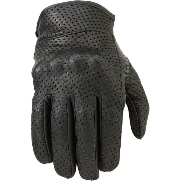 Womens Black 270 Perforated Leather Gloves