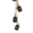 thumbnail image 5 of DecMode Tibetan Inspired Cascading Black Metal Cluster Decorative Bells with 4 Bells on Jute Hanging Rope, 5 of 9