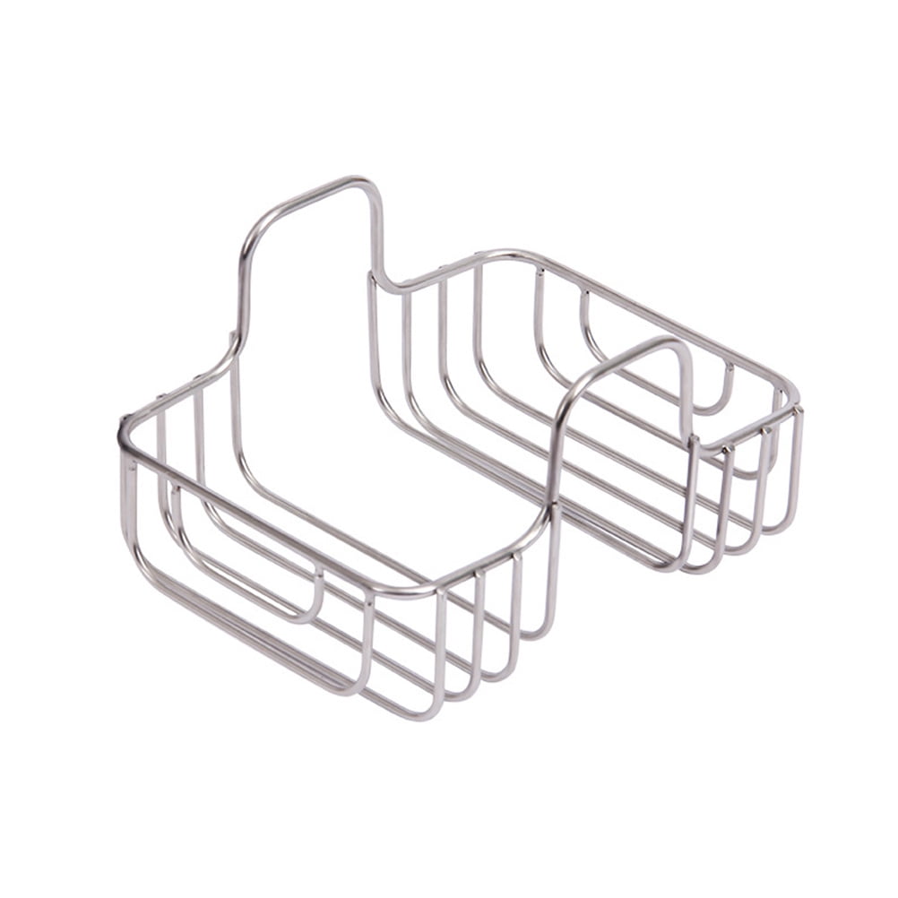 Égouttoir de Cuisine en Acier Inoxydable Panier de Rangement Suspendu pour Nettoyage Éponge