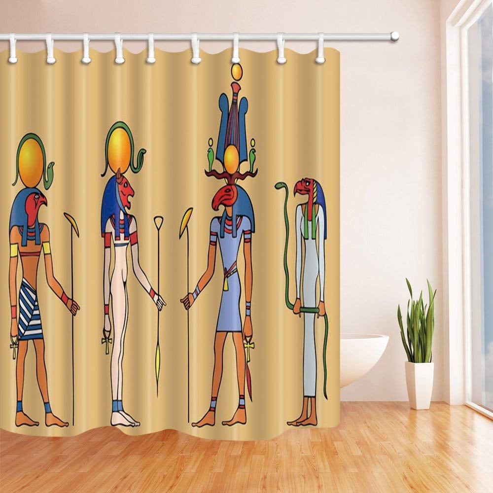 BPBOP Egyptian Decor Egypt Pharaoh wioth Animal Mask Polyester Fabric