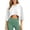 White, variant on hoksml Women's Cropped Workout Top, Crew Neck Drop Shoulder 3/4 Sleeve Tee, Loose Fit Athletic Shirt for Gym and Daily Wear