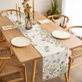 thumbnail image 3 of Table Runner 108 Inches Long for Kitchen Dining, Pink Purple Flower Dresser Scarf Farmhouse, Dining Table Decorations for Wedding/Parties, Spring Vintage Country Floral Leaf Plant 13 x 108 In, 3 of 8