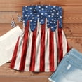 thumbnail image 4 of Dyegold Summer Tops for Women 2023 Trendy, Tube Tops Women Casual Summer American Flag 4th July Shirts Off Shoulder Bandeau Sleeveless Smocked Strapless ​Tanks, 4 of 5