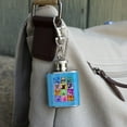 thumbnail image 3 of American Fido Dogs Sunglasses Rainbow Retro Vintage Stainless Steel 1oz Mini Flask Key Chain, 3 of 4