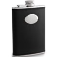 thumbnail image 1 of Fashion Black Faux Leather Stainless Steel 6Oz Hip Flask (4 X 1) Made In China gp2656, 1 of 4