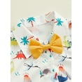 thumbnail image 6 of Musuos Kid Boys 2 Piece Set 6 12 18 24M 3 4Y Short Sleeve Dinosaur Print Shirts with Bowtie + Elastic Waist Shorts Toddler Baby Summer Outfits, 6 of 10