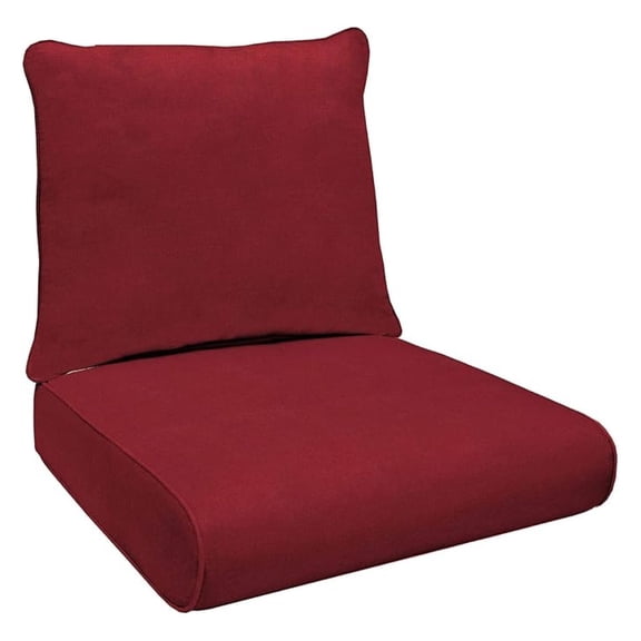 Outdoor Deep Seat, 24 x 23, Crimson Red Chair Cushion for Patio Furniture