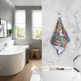 thumbnail image 2 of Yayeee 2 Pack Hand Towels for Bathroom 100% Cotton 16" x 28" Soft Absorbent Kitchen Towel, Blue Colorful Flowers, 2 of 7