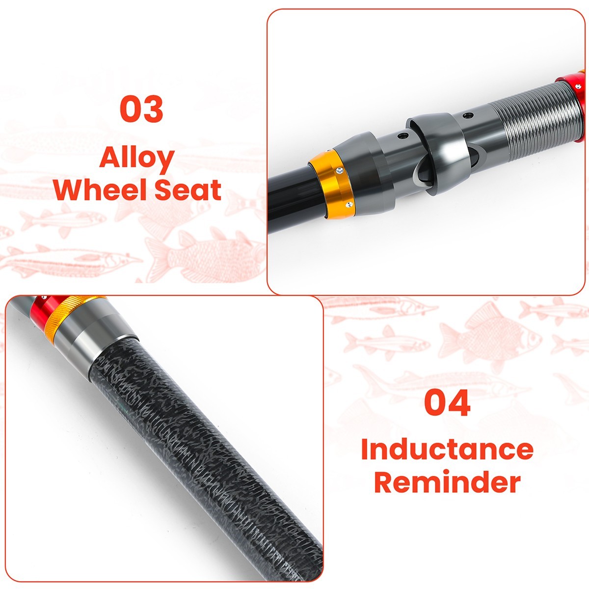 Spinning Fishing Rod Carbon Fiber Telescopic Pole 1.8M-3.6M Fresh Saltwater Rod