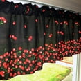 thumbnail image 2 of Cotton Window Valance Fruits Print 58 Inch Wide Falling Cherries Black, 2 of 3