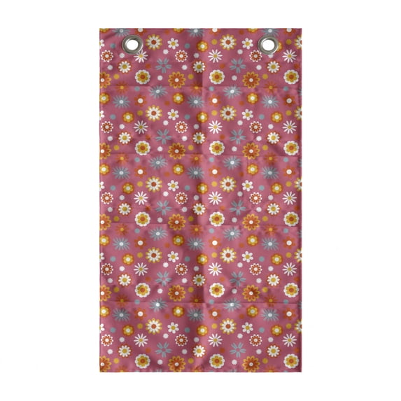 Floral Hanging Pocket Organizer, Flower Abstract Ornaments Funky Colors Print, Printed Polyester Storage Bag with Pockets, 21" x 31", Vermilion Pale Teal