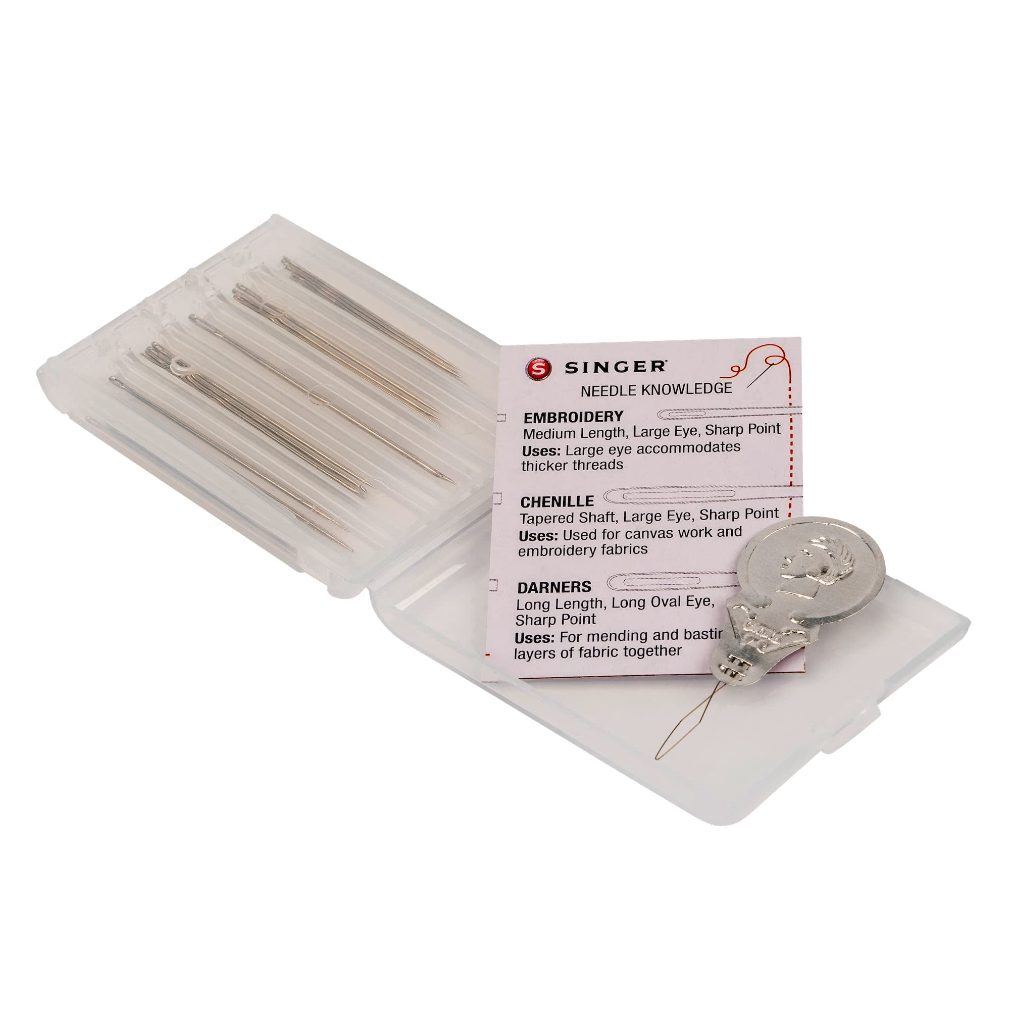 SINGER Assorted Hand Needles with Compact and Needle Threader 30 Count (Pack of 20)