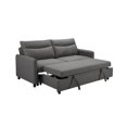 thumbnail image 3 of 3 in 1 Queen Convertible Sofa Bed, 75" Sleeper Sofa, Futon Sofa Couch with Pullout Bed & 3-Angle Adjustable Backrest,Velvet Upholstered Loveseat Lounge Sofa, for Living Room Guestroom Office, Gray, 3 of 9