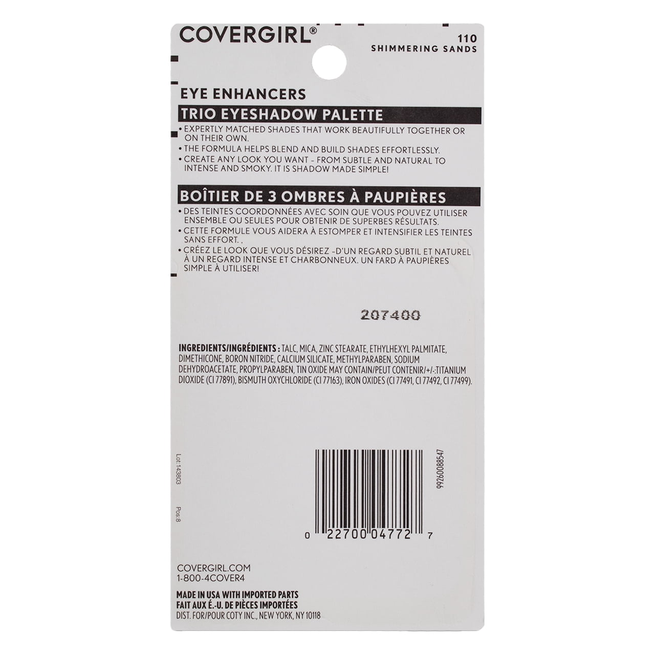 CoverGirl Eye Enhancers 3 Kit Eye Shadow, Shimmering Sands [110], 0.14oz, 1 ea (Pack of 4)