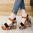 thumbnail image 2 of Fesfesfes Wedge Sandals Summer Women Open Toe Breathable Sandals Flower Buckle Strap Wedges Shoes 8.5(40), 2 of 8