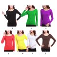 thumbnail image 3 of Qarigey Camiseta interior cálida, transpirable, lisa, pulóver básico, camiseta elástica para mujer, ropa interior elástica de estilo Casual para Prendas para la parte del cuerpo Amarillo Qarigey AP012543-05, 3 of 6