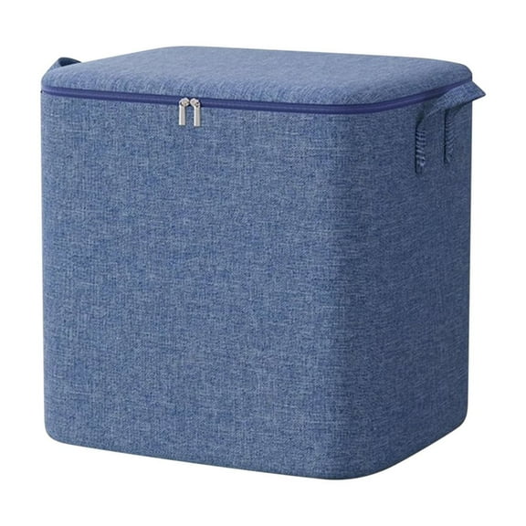 Large Capacity Storage Bag with Zipper Closure | Non-Woven Fabric | 50x40x50cm | Foldable Design with Linen Handle for Quilt & Clothing Storage