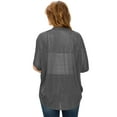 thumbnail image 4 of Made by Johnny Women's Short Sleeve Open-Front Batwing Cardigan M CHARCOAL, 4 of 6