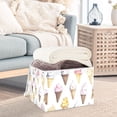 thumbnail image 3 of Yayeee Collapsible Storage Bin with Lid Fabric Closet Decorative Basket with Handles, Ice Cream Pattern, 3 of 7