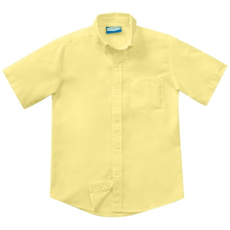 Classroom School Uniforms Adult Short Sleeve Oxford Shirt 57664, 2XL, Yellow