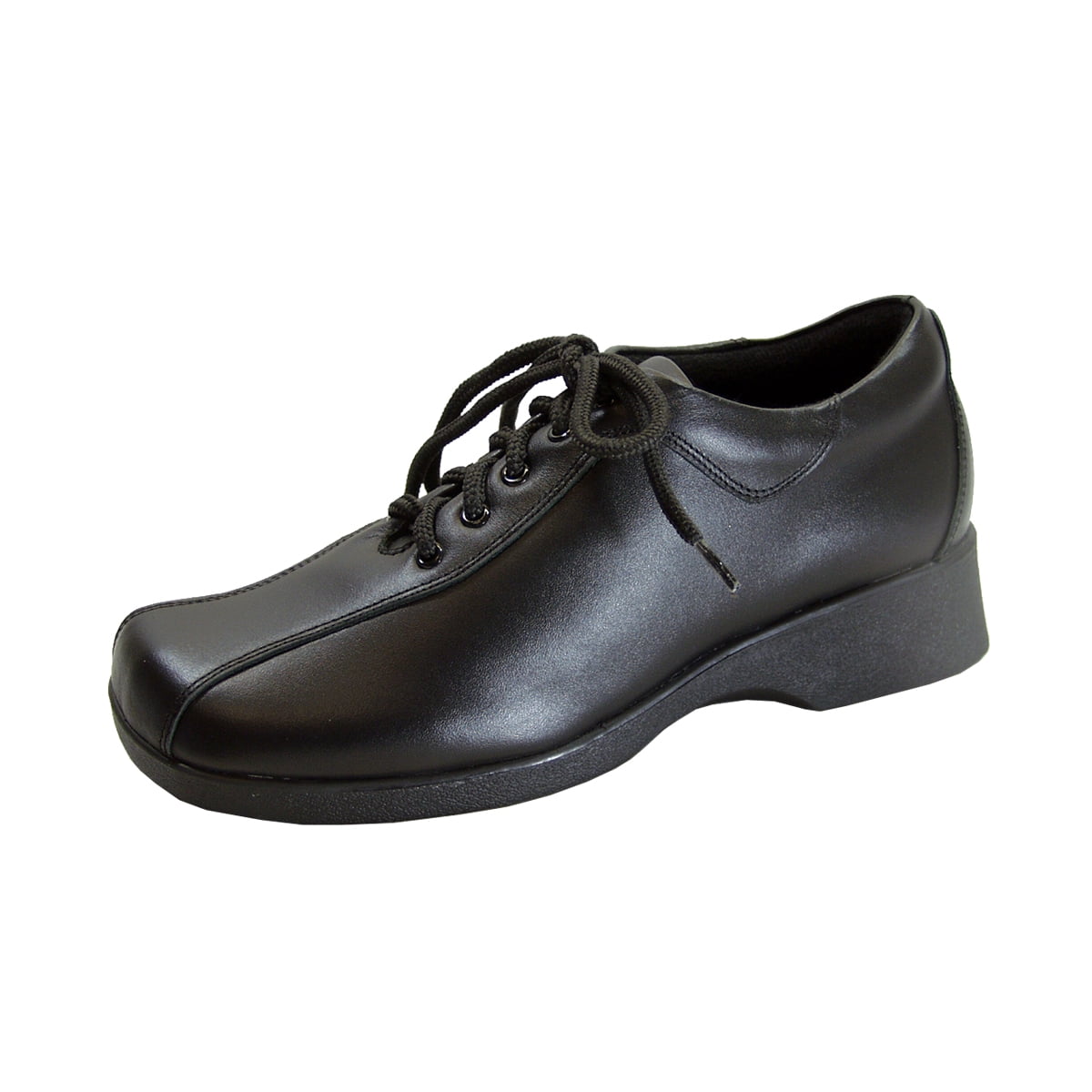 24 COMFORT Caprice Wide Width Leather Lace-Up Shoes BLACK 8 - Walmart.com