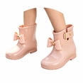 thumbnail image 3 of Girls Winter Rain Boots For Kids With Cute Bow Design Water Warm Lined Rain Shoes For Toddlers And Girls Sole Easy On And Off, 3 of 8