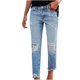 thumbnail image 1 of Pantalones vaqueros de bolsillo con cremallera y botones para mujer Pompotops ulkah942786, 1 of 6