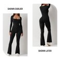thumbnail image 3 of Jumpsuits for Women Square Neck Wide Leg Full Length Romper Playsuit, 3 of 7