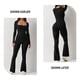 thumbnail image 3 of Monos para mujer, escote cuadrado, pierna ancha, largo completo, mono corto, 3 of 7