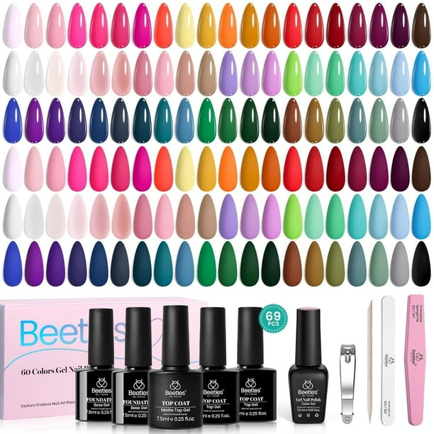 Set de esmaltes de uñas en gel Beetles, 69 unidades, 60 colores