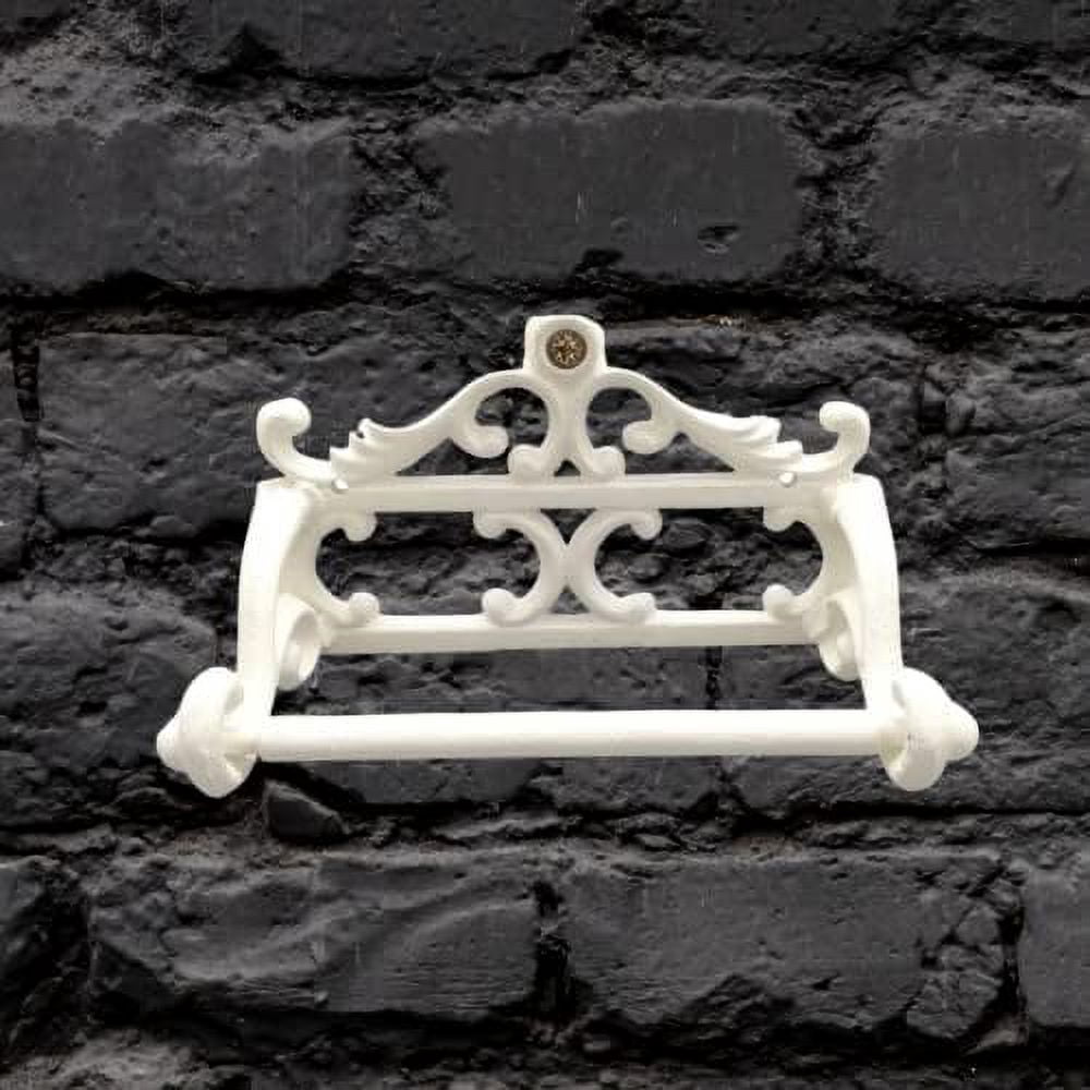Comfy Hour Antique and Vintage Collection Cast Iron Classic Toilet Paper Holder, White