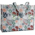 thumbnail image 2 of Current Winter Floral Reusable Large Shopping Totes - Set of 4, 4 Unique Designs, 16" x 5" 13" Lightweight, Grocery Bag 16 x 5 x 13”, 2 of 5