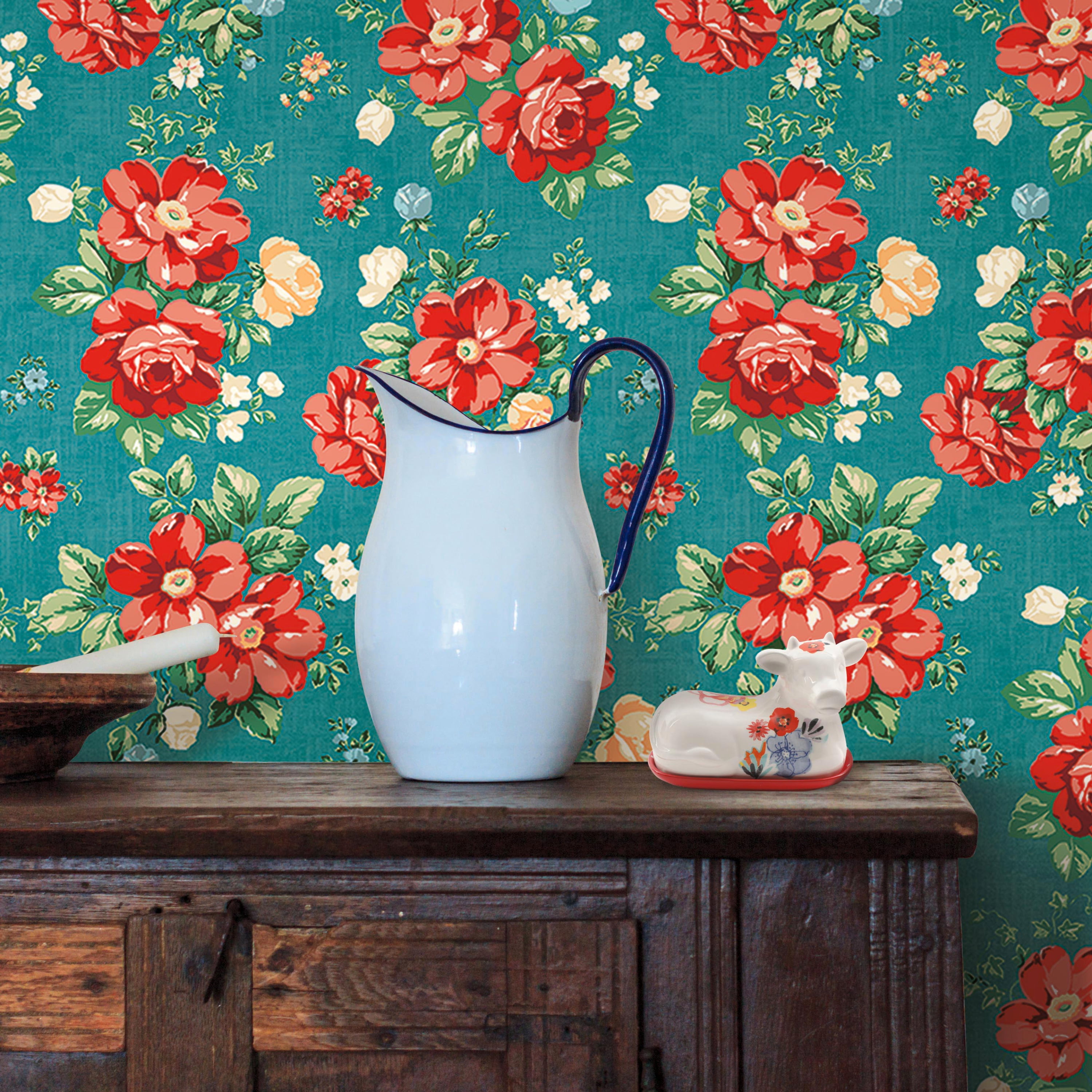 Dutch II Floral Wallpaper. Premium Peel and Stick Wallpaper. Accent Wall.  Mural Wallpaper. – Timberlea Interiors