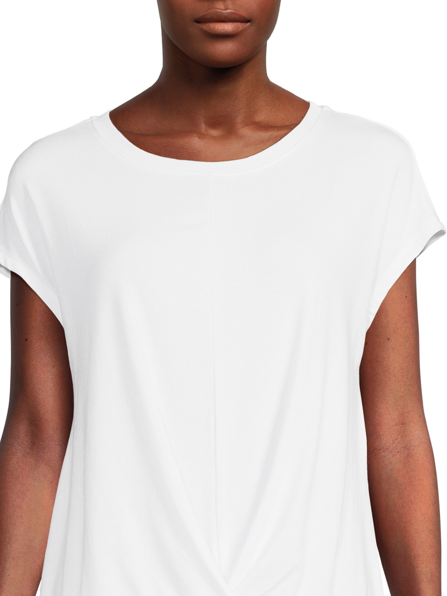 Time And Tru Women's Twist Front Top with Short Sleeves