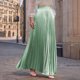 thumbnail image 1 of TaTaai Women Fashion Casual Solid Color Elastic Waist Pleated Ankle Length Skirt Lightweight Breathable Soft Fabric Machine Washable No Fading Versatile Daily Office Street Wear Maxi Skirt Gift, 1 of 7