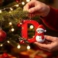 thumbnail image 5 of Christmas Letter Ornament, Red Alphabet Initial D Hanging Decoration with Snowman Christmas Tree Ornament for Family Name Display, 5 of 7