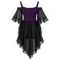 thumbnail image 5 of ibiyuan Girls Gothic Vampire Halloween Costume, Black High Low Dress, Kids Vampire Dress Up Outfit for Halloween, 5 of 5