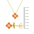 thumbnail image 3 of Enamel Earrings + Pendant Box Set for Women Gold Tone 17 Inch Chain + 2in Extender, 3 of 4
