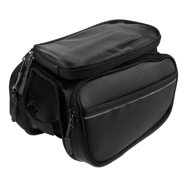 Bolsa para cuadro delantero de bicicleta Unique Bargains con Pantalla Táctil negro