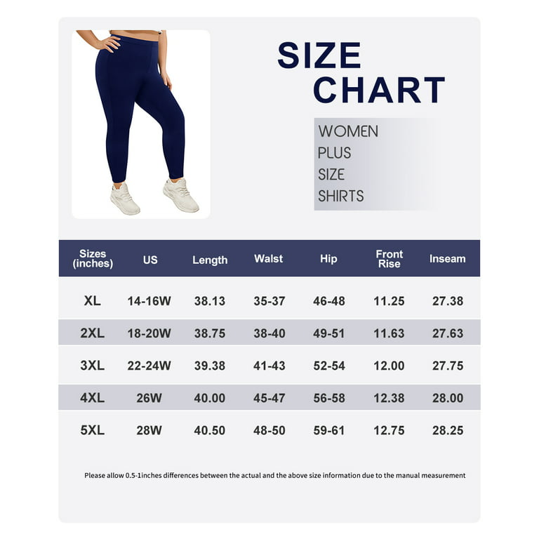 TIYOMI Plus Size Leggings For Women Navy Blue Pants Stretchy Butt Fit High  Waist Solid Color Ankle Leggings Soft Workout Fall Winter Casual Leggings  XL 14W 16W 