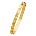 thumbnail image 1 of Wellingsale 14k Solid Yellow Gold Starburst Slip On Diamond Cut Stacking Bangle Bracelet, 1 of 3