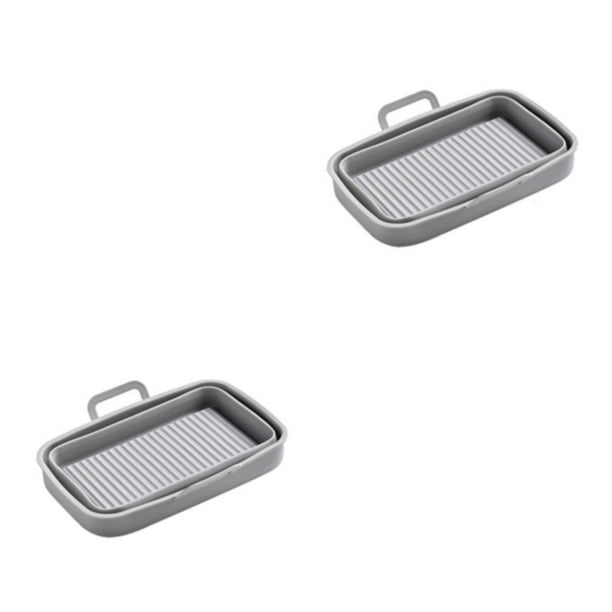 Inteprter Bandeja para freidora para hornear Suministros para hornear Resistencia al calor Larga duración Antiadherente Lavable Bandejas para Gris 2Conjunto