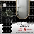 thumbnail image 6 of Dcor WOW 41004  Peel & Stick Backsplash, (8) 12x12-inch Sheet Covers 8 Sq Ft, Black Subway Back Splash Tile White Grout, 6 of 7