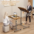 thumbnail image 5 of Adjustable Overbed Bedside Table with Wheels Rolling Laptop Tray Desk Cart Portable Mobile Sit Stand Desk Tilting Hospital Bed Table, 5 of 8